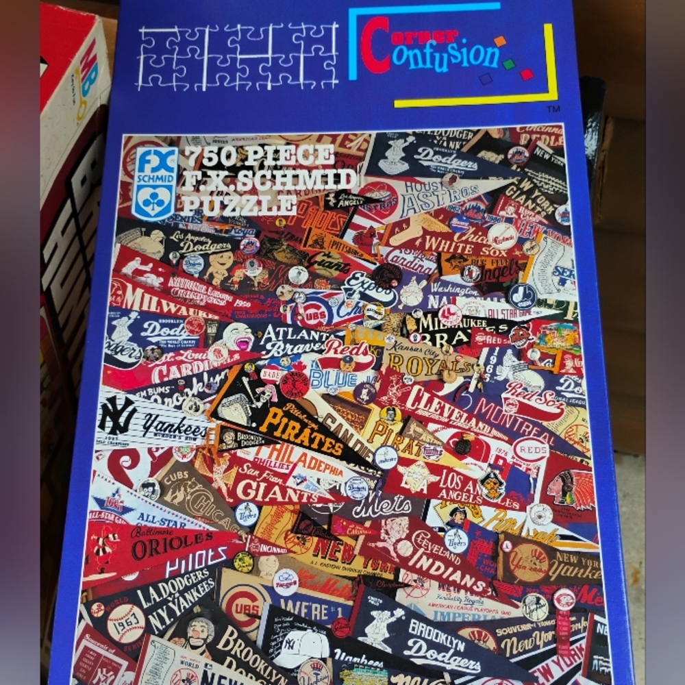 ⚾ Puzzle Take Me Out To The Ball Game    PENNANTS  750 🧩Piece F.X. SCHMID